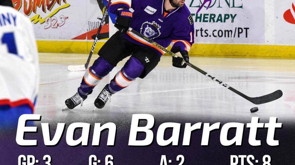 Evan Barratt Named Inglasco ECHL Player of the Week