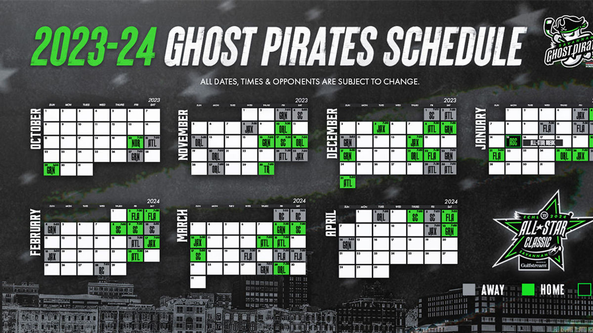 GHOST PIRATES ANNOUNCE UPDATES TO 2023-24 SCHEDULE