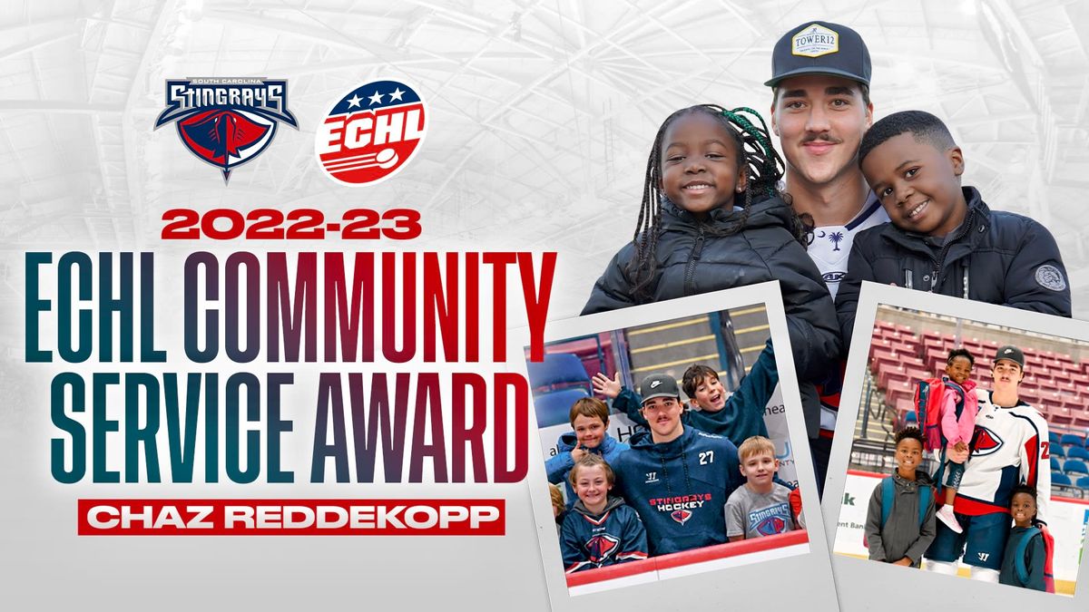Chaz Reddekopp Receives 2022-23 ECHL Community Service Award