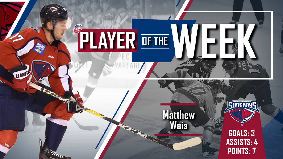 Matthew Weis Named ECHL Player of the Week