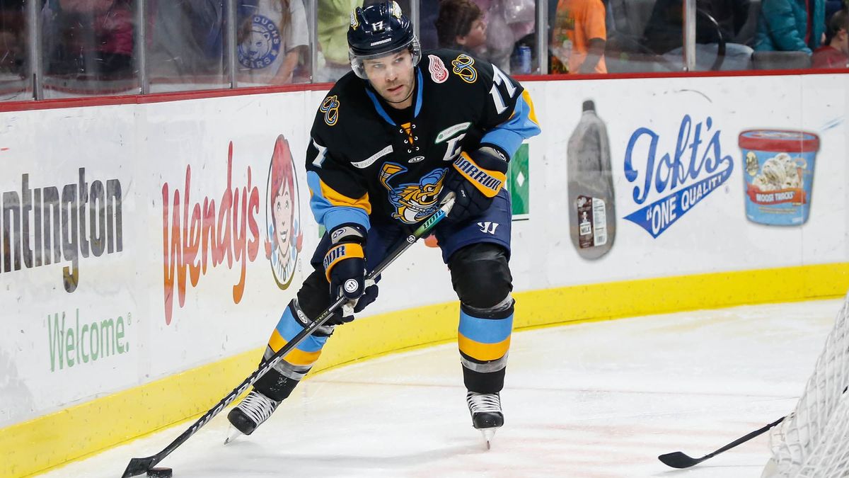 Hensick scores a pair, but Walleye fall to Wings in OT