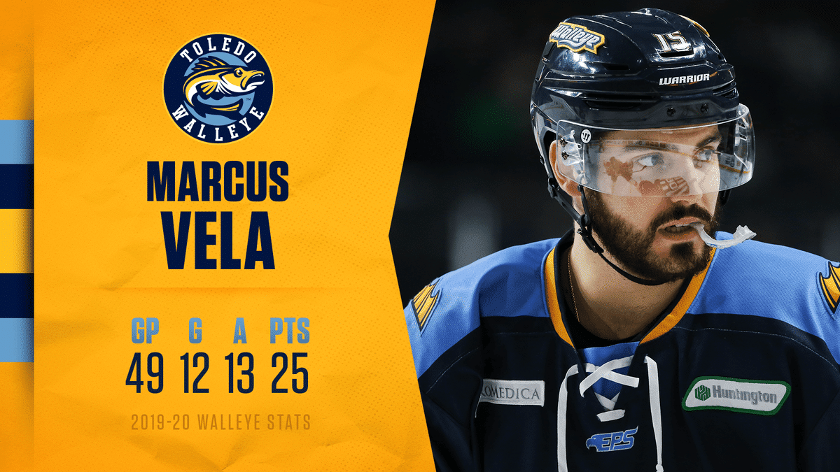 Forward Marcus Vela re-signs with the Walleye
