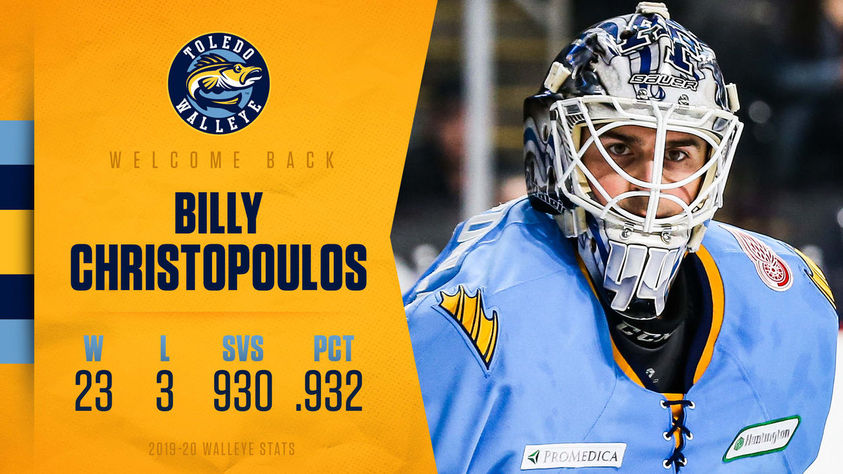 Goaltender Billy Christopoulos is back in the Pond