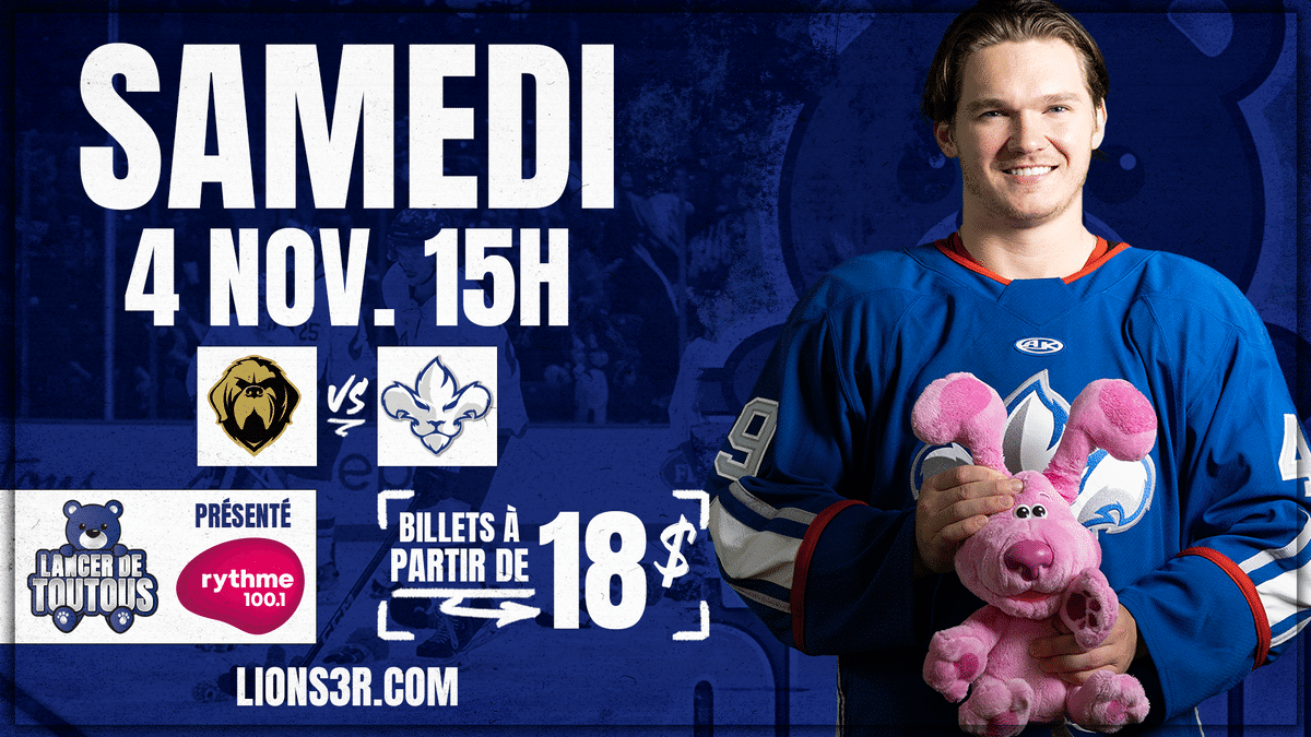 The Lions de Trois-Rivières and Rythme 100.1 renew their commitment to the community with the second edition of the Teddy Bear Toss game!