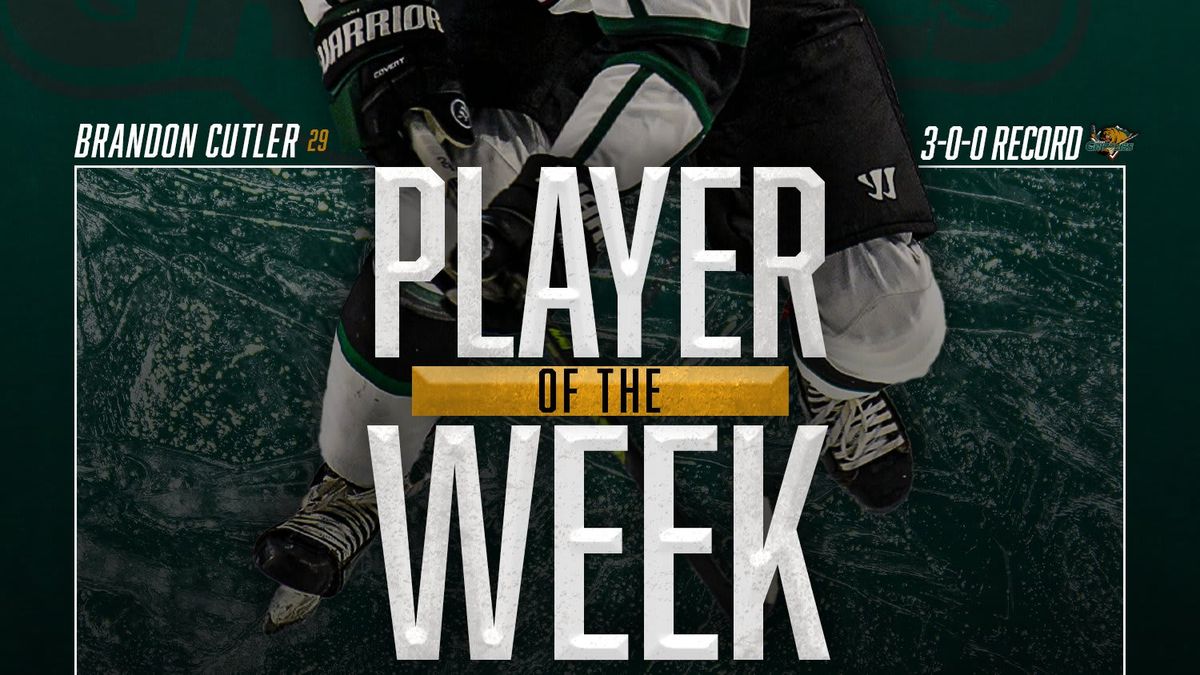 Brandon Cutler Named ECHL Player of the Week