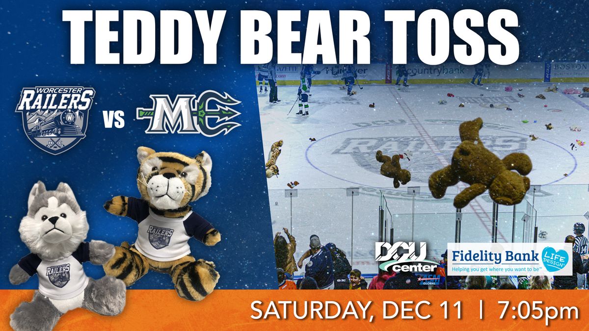 Railers to Host Annual Teddy Bear Toss Game Presented by Fidelity Bank on Saturday December 11th
