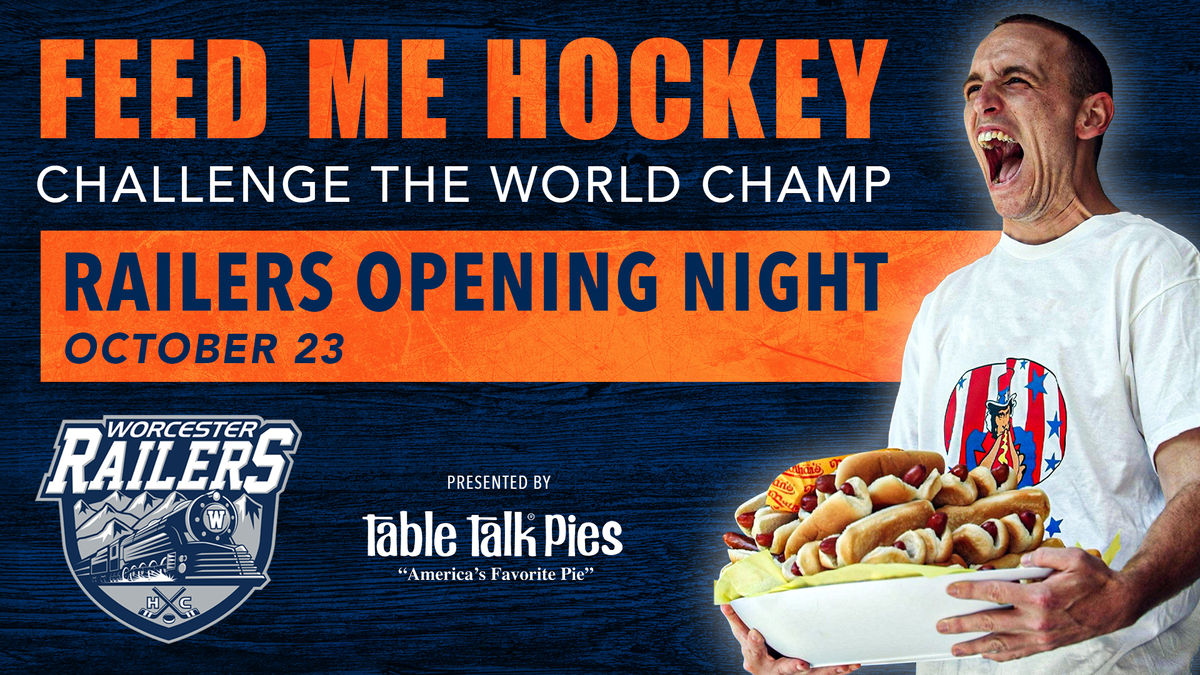 World’s Top Professional Eater Joey Chestnut to Headline Worcester Railers Opening Night on October 23