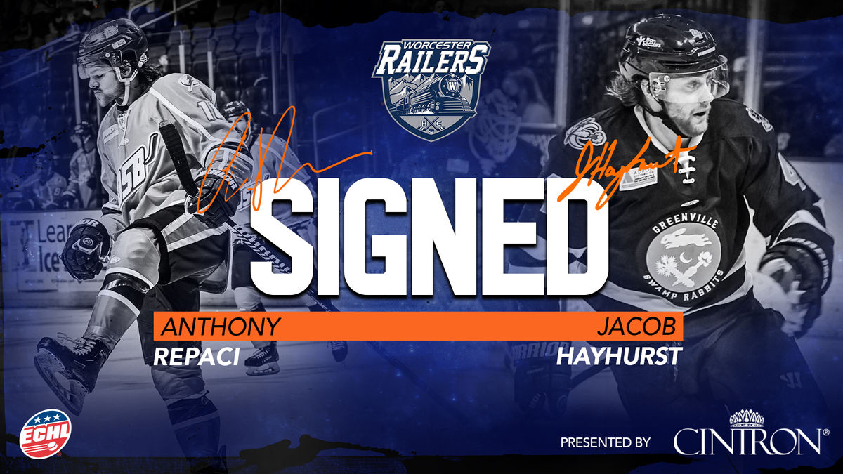 Worcester Railers HC sign forwards Anthony Repaci and Jacob Hayhurst for 2021-22 season