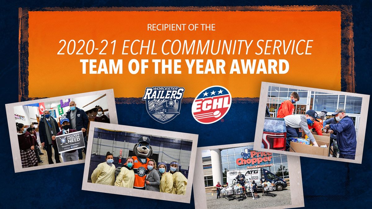Worcester Railers HC Win 2020-21 ECHL Community Service Team of the Year Award