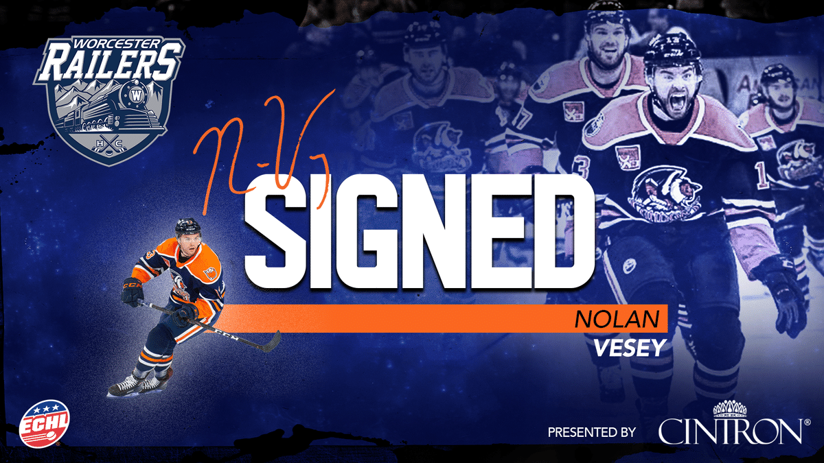 Worcester Railers HC sign forward Nolan Vesey for 2021-22 season