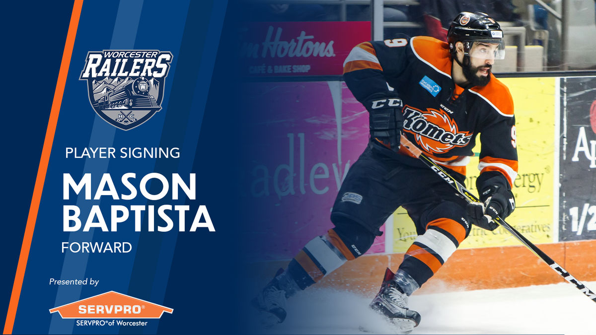 Worcester Railers HC sign veteran forward Mason Baptista for 2020-21 season