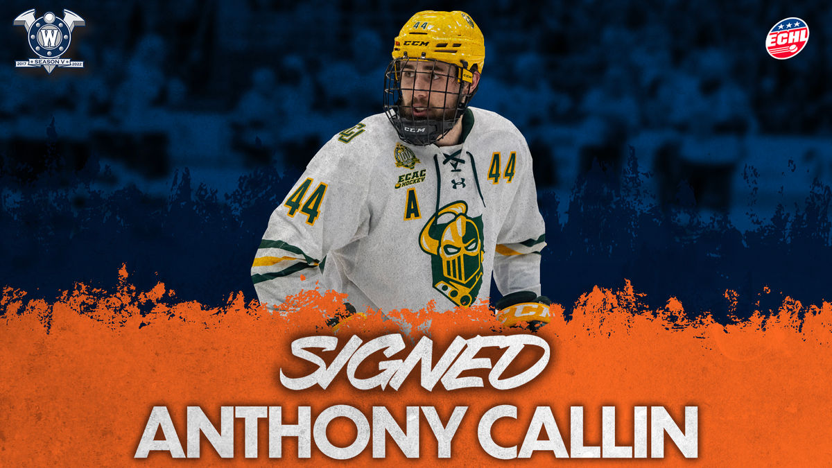Worcester Railers HC Sign Clarkson Forward Anthony Callin to ECHL Contract