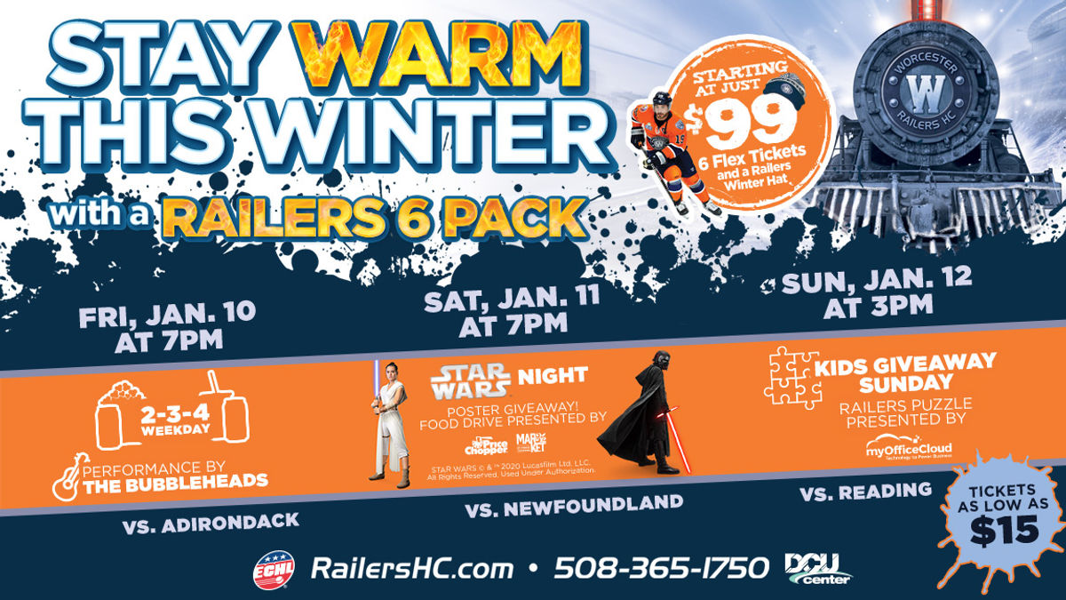 The Worcester Railers host a promotion-packed 3-in-3 weekend at the DCU Center!