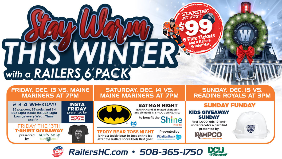 The Worcester Railers play four home games before Christmas!