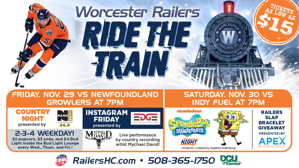 Spend Thanksgiving Week with the Worcester Railers