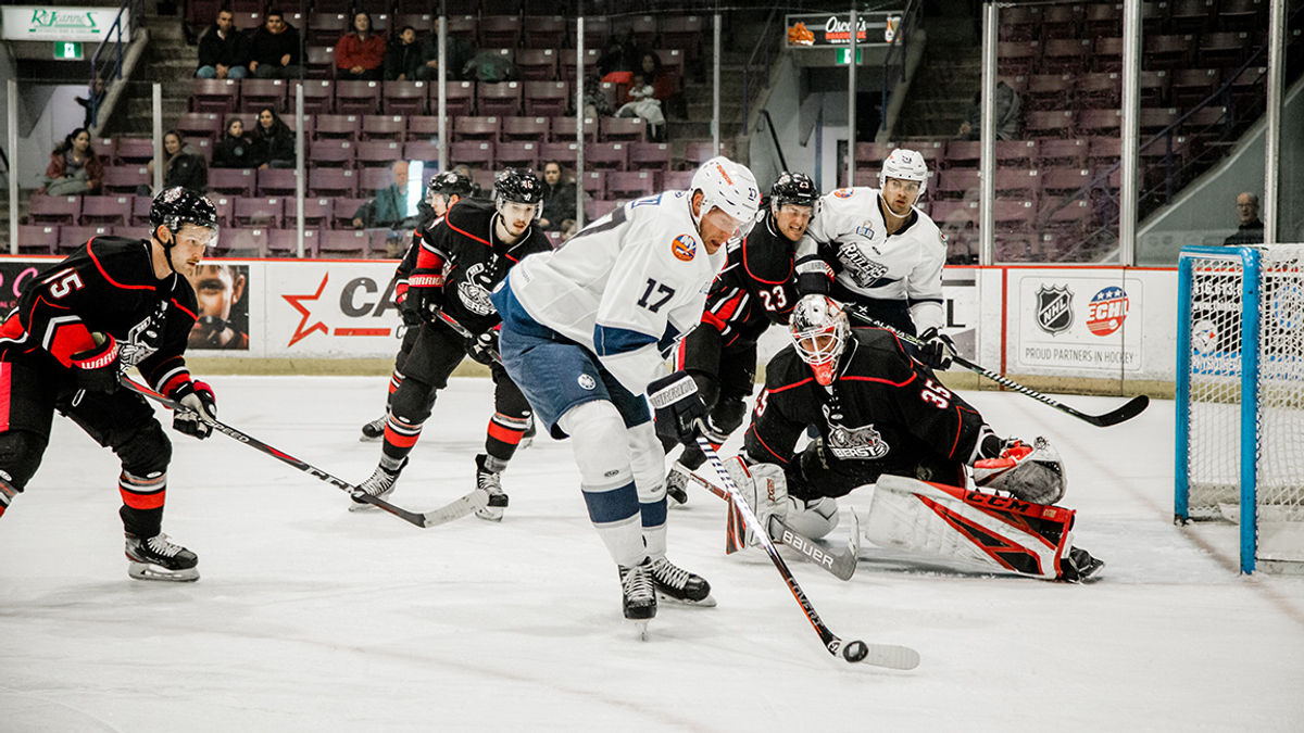 Railers give up season high eight goals in road loss to Brampton 8-3