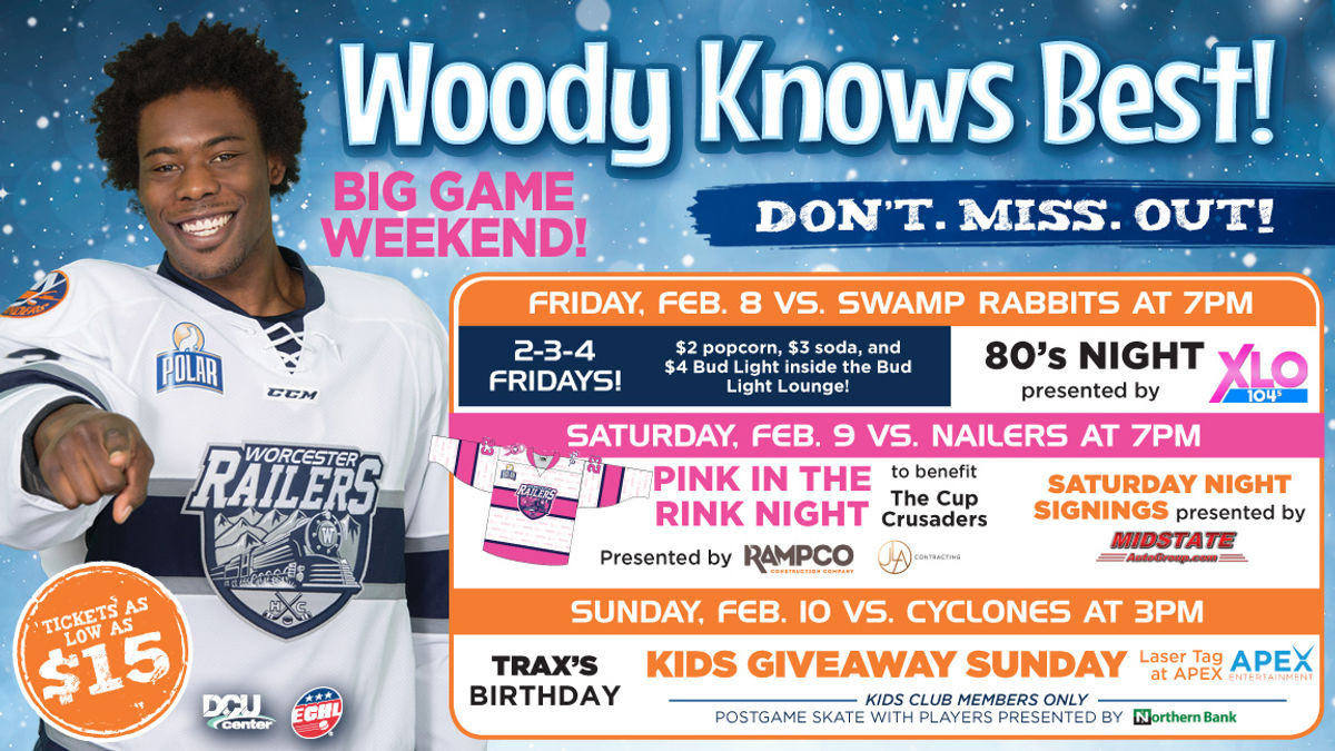 Railers go PINK in a 3-in-3 home weekend in February!