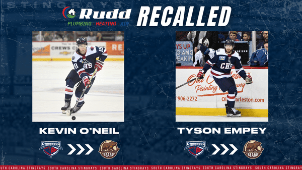 FORWARDS KEVIN O’NEIL AND TYSON EMPEY RECALLED TO HERSHEY