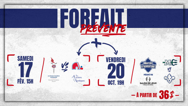 Hockey’s most storied rivalry comes to Trois-Rivières: Oldtimers from the Montreal Canadiens and the Quebec Nordiques will be facing off against one another!
